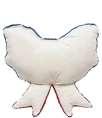 Peking Handicraft Americana Shaped Patriotic Bow Wool Hook Pillow