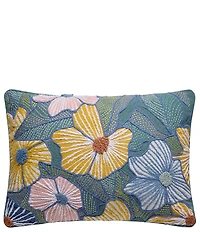 Peking Handicraft Bright Flowers Embroidered Pillow