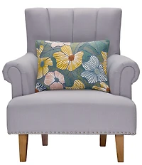 Peking Handicraft Bright Flowers Embroidered Pillow