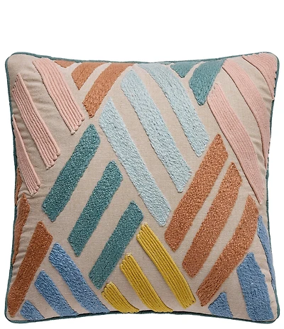 Peking Handicraft Broken Lines Embroidered Square Pillow