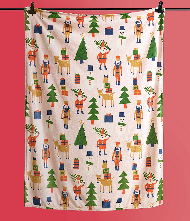 Peking Handicraft Characters Printed Plush Throw Blanket