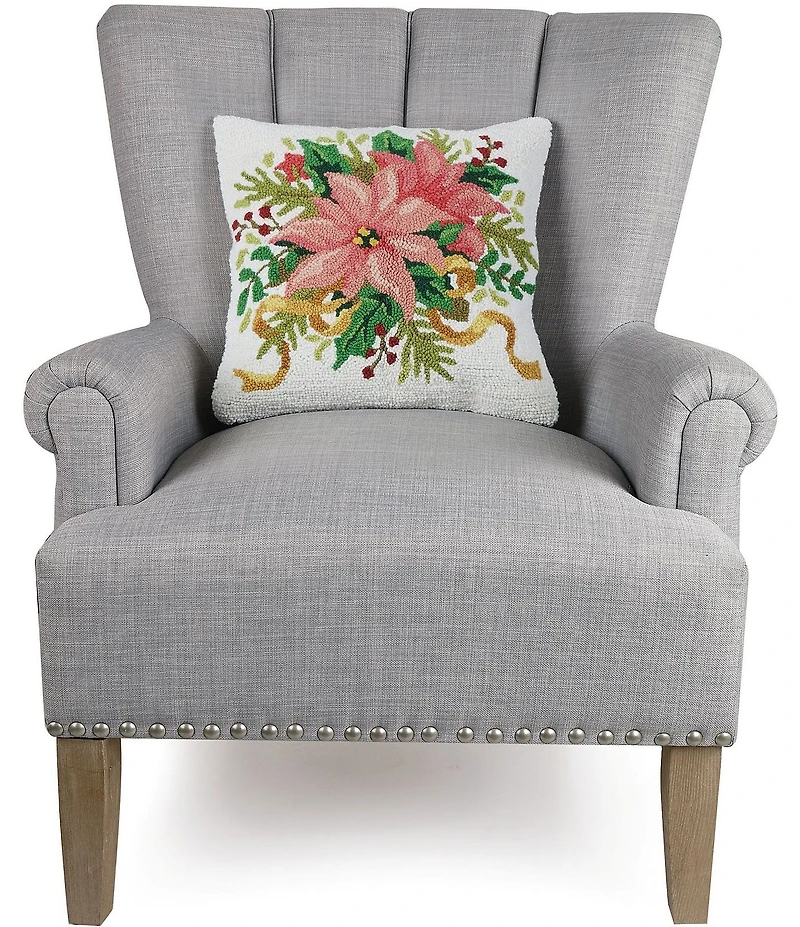 Peking Handicraft Christmas Poinsettia Hook Pillow