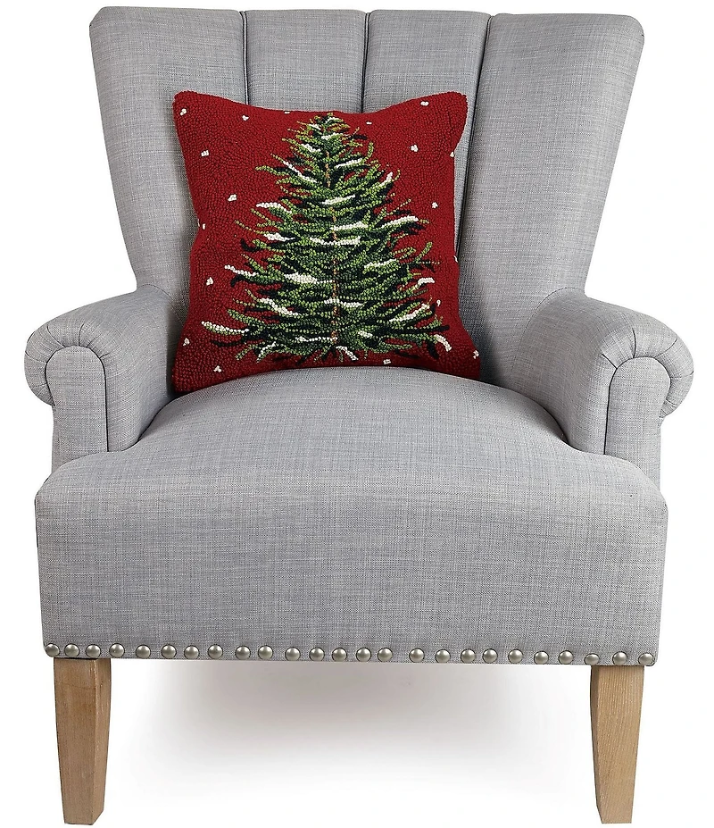 Peking Handicraft Christmas Tree Hook Wool Pillow
