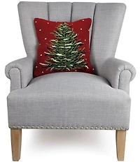 Peking Handicraft Christmas Tree Hook Wool Pillow