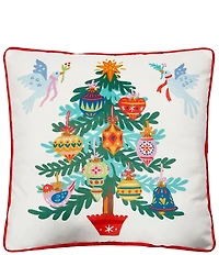 Peking Handicraft Christmas Tree Printed Velvet Pillow