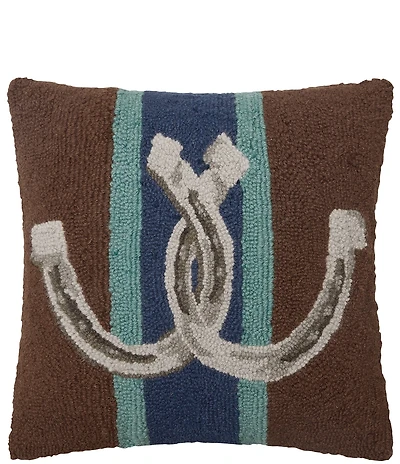 Peking Handicraft Country Club Western Wool Hook Pillow