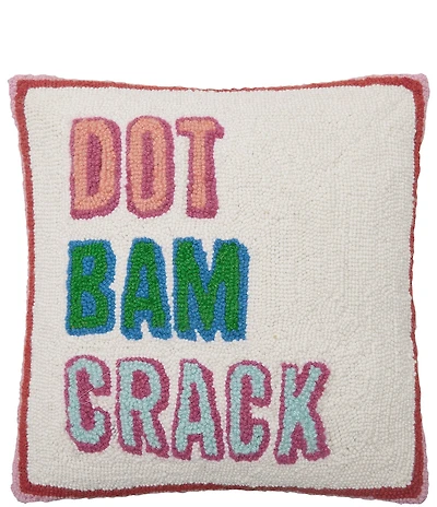 Peking Handicraft Dot Bam Crack Wool Hook Throw Square Pillow