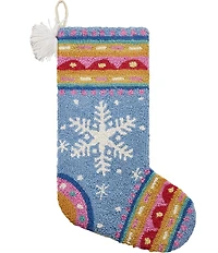 Peking Handicraft Fair Isle Snowflake with Tassels Hooked Wool Stocking