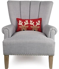 Peking Handicraft Felt Reindeer Embroidered Pillow