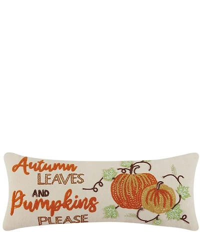 Peking Handicraft Festive Fall Collection Pumpkins Embroidered Bolster Pillow