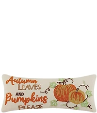 Peking Handicraft Festive Fall Collection Pumpkins Embroidered Bolster Pillow