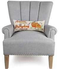 Peking Handicraft Festive Fall Collection Pumpkins Embroidered Bolster Pillow