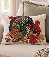 Peking Handicraft Harvest Collection Turkey Wool Hook Pillow