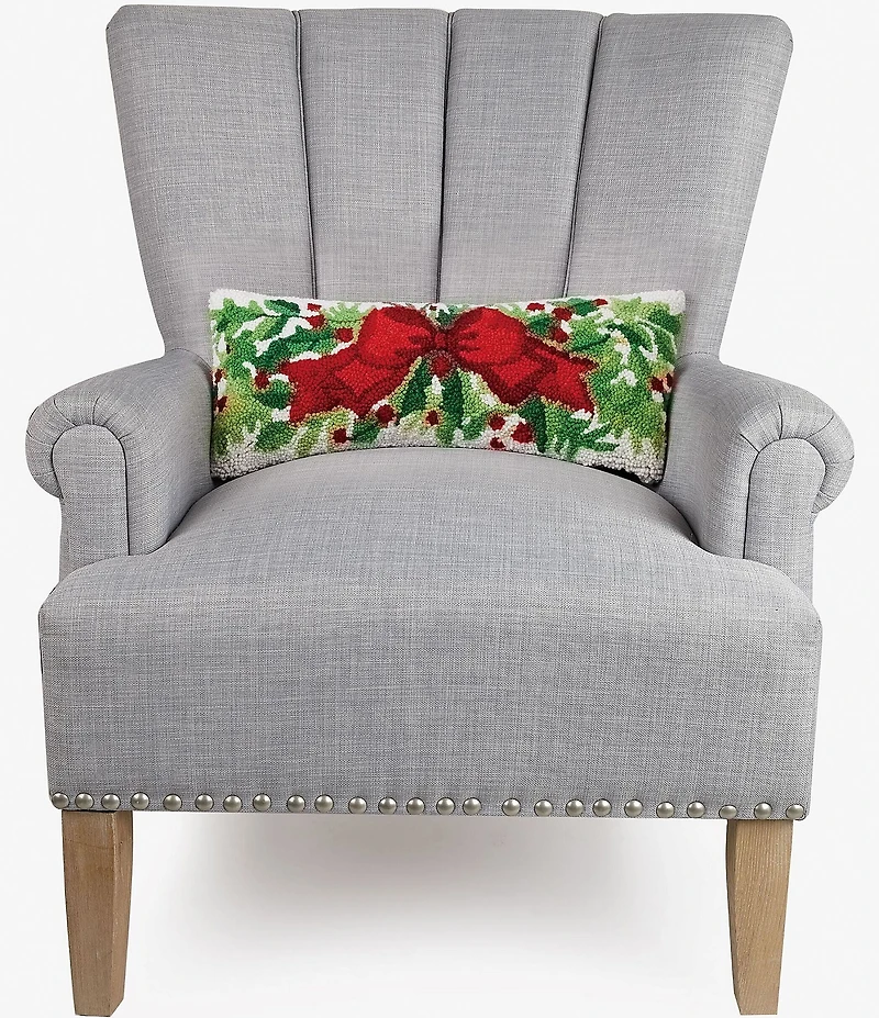 Peking Handicraft Holiday Cheer Hook Wool Pillow