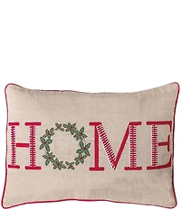 Peking Handicraft Holiday Collection Christmas Home Embroidered Lumbar Pillow