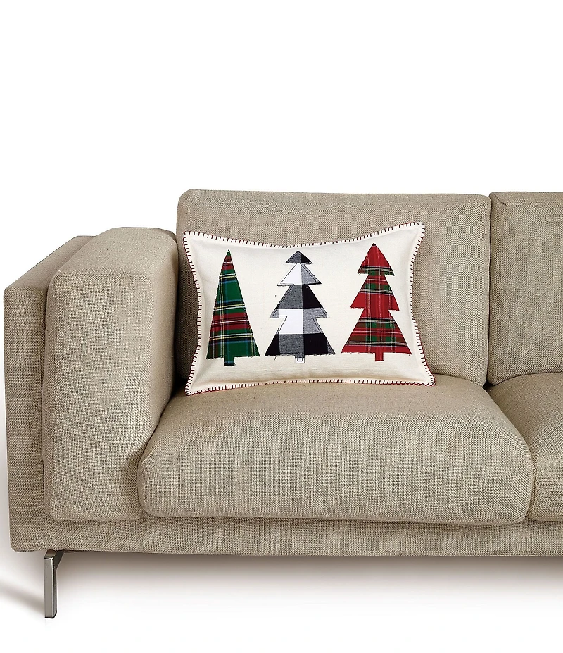 Peking Handicraft Holiday Collection Christmas Tree Applique Pillow