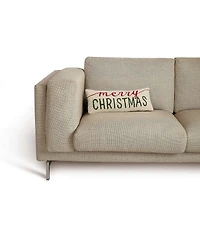 Peking Handicraft Holiday Collection Merry Christmas Hooked Wool Pillow