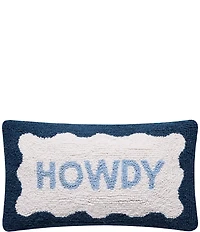 Peking Handicraft Howdy Wool Hook Throw Lumbar Pillow