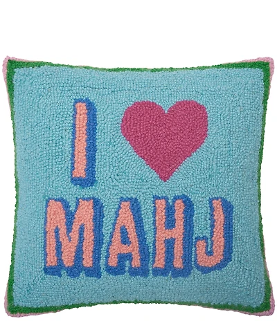 Peking Handicraft I Love Mahj Wool Hook Throw Pillow