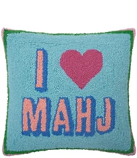 Peking Handicraft I Love Mahj Wool Hook Throw Pillow