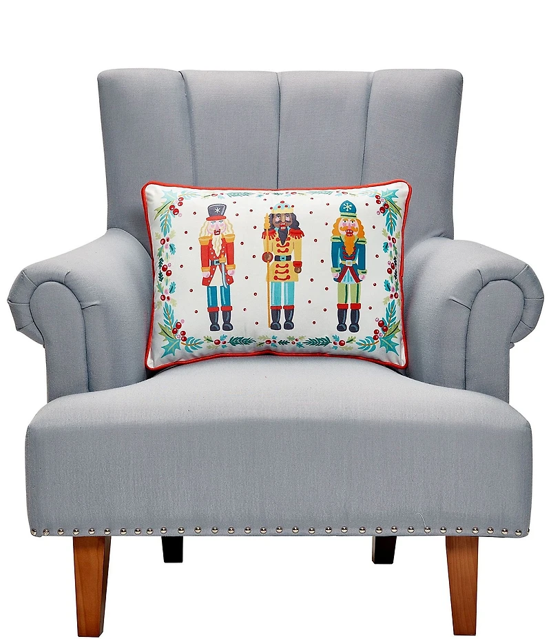 Peking Handicraft Nutcrackers Printed Velvet Pillow