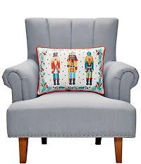 Peking Handicraft Nutcrackers Printed Velvet Pillow
