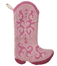 Peking Handicraft Cowboy Boot Hooked Wool Holiday Stocking