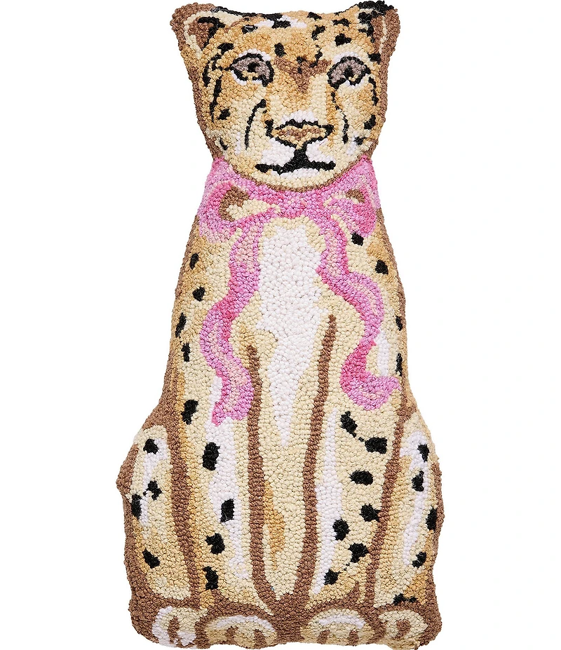 Peking Handicraft Shaped Leopard Wool Hook Pillow