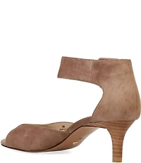 Pelle Moda Berlin Suede Ankle Strap Peep Toe Dress Sandals