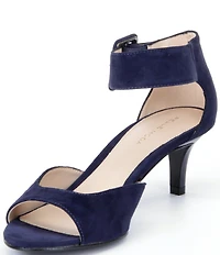 Pelle Moda Berlin Suede Ankle Strap Peep Toe Dress Sandals