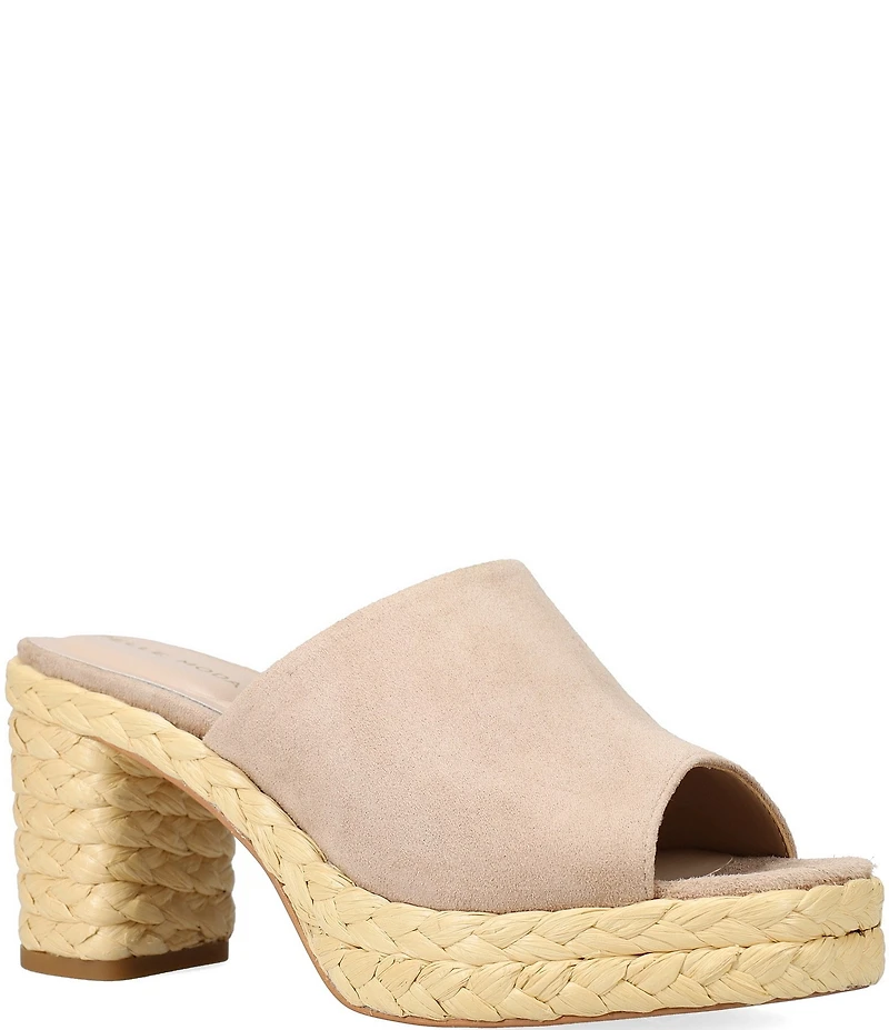 Pelle Moda Capree Suede Platform Espadrille Slide Sandals