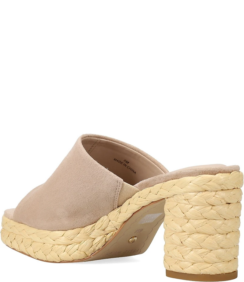 Pelle Moda Capree Suede Platform Espadrille Slide Sandals
