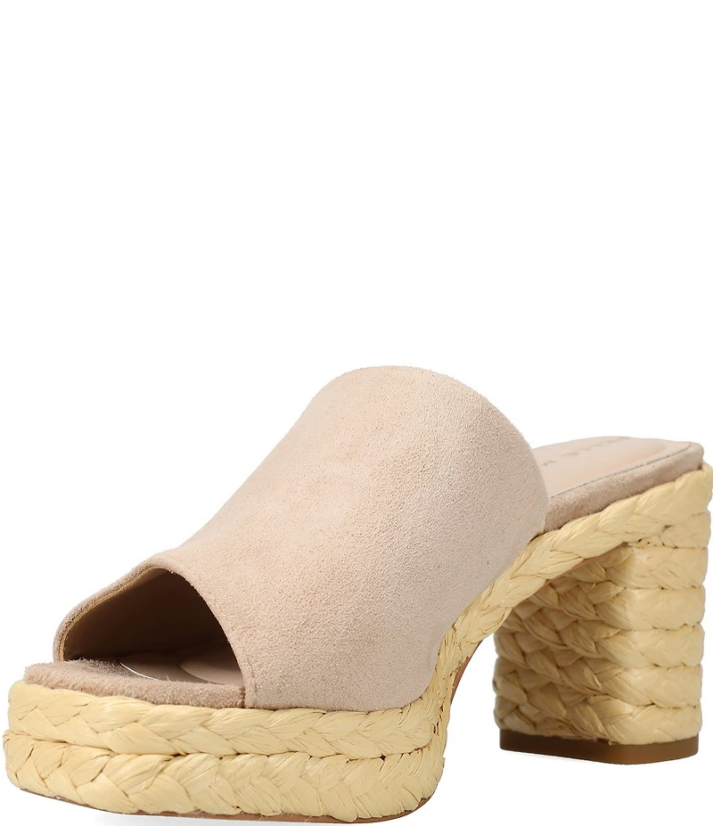 Pelle Moda Capree Suede Platform Espadrille Slide Sandals