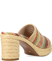 Pelle Moda Capree Woven Raffia Platform Espadrille Slide Sandals
