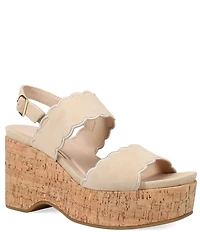 Pelle Moda Cicel Suede Cork Wedge Sandals