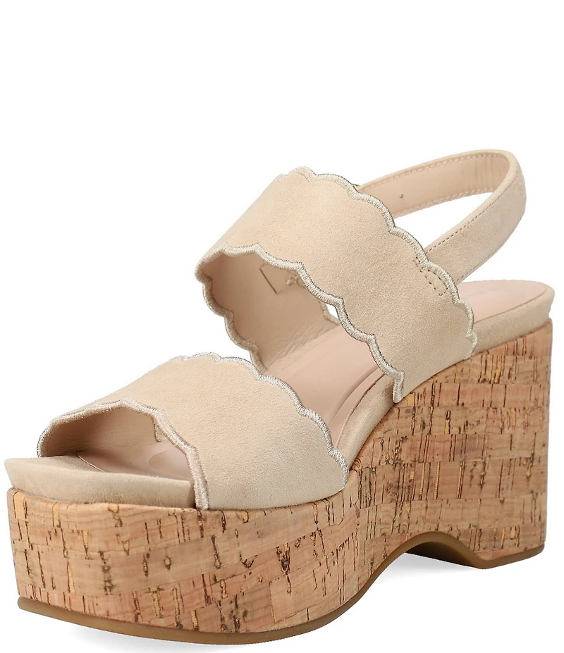 Pelle Moda Cicel Suede Cork Wedge Sandals