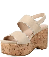 Pelle Moda Cicel Suede Cork Wedge Sandals