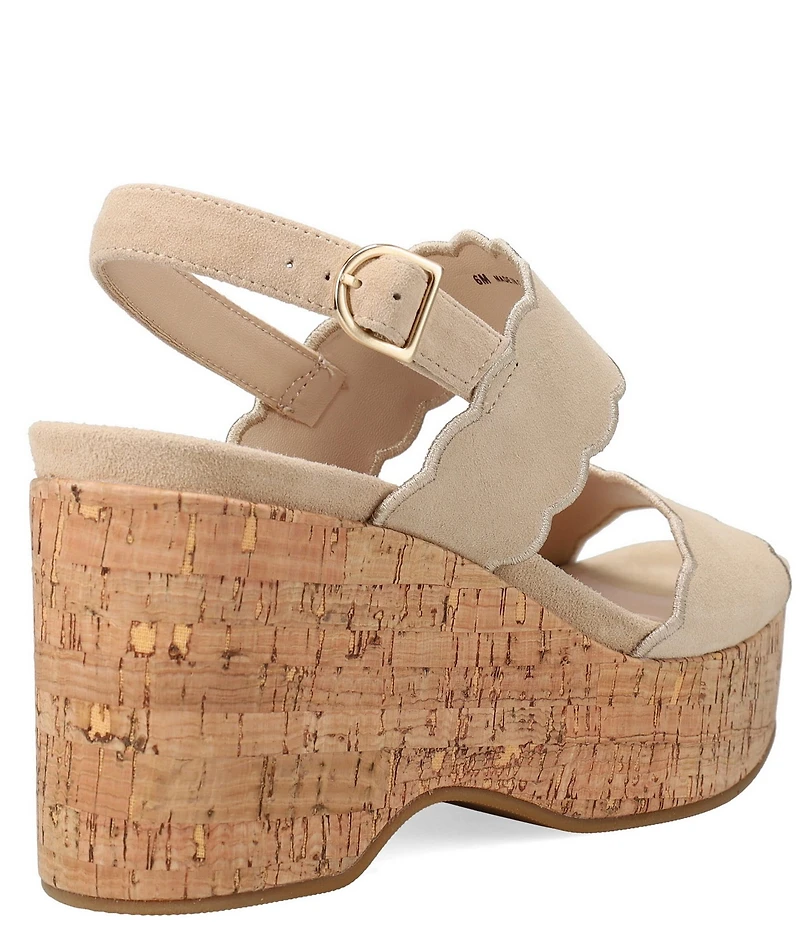 Pelle Moda Cicel Suede Cork Wedge Sandals