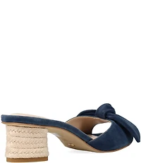 Pelle Moda Eaden Suede Bow Triangle Heel Slide Sandals