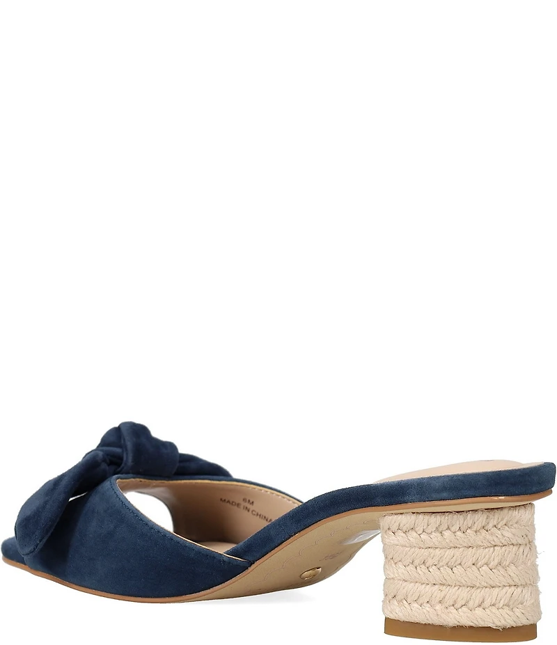 Pelle Moda Eaden Suede Bow Triangle Heel Slide Sandals