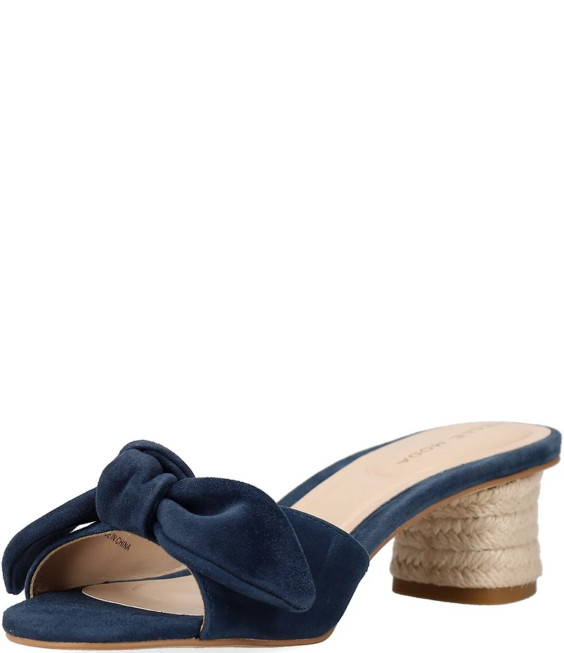 Pelle Moda Eaden Suede Bow Triangle Heel Slide Sandals