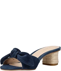 Pelle Moda Eaden Suede Bow Triangle Heel Slide Sandals