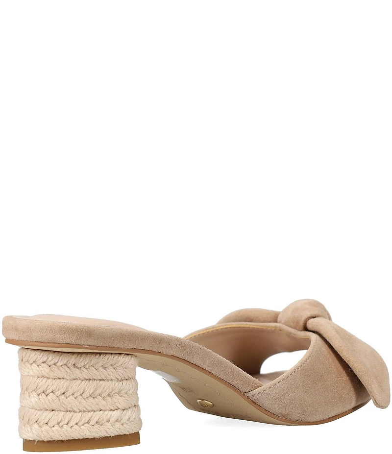 Pelle Moda Eaden Suede Bow Triangle Heel Slide Sandals