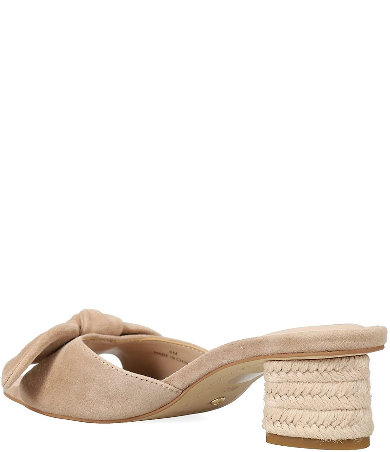 Pelle Moda Eaden Suede Bow Triangle Heel Slide Sandals