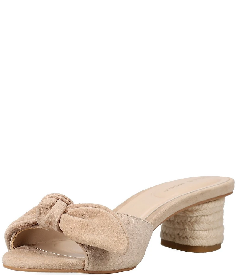 Pelle Moda Eaden Suede Bow Triangle Heel Slide Sandals