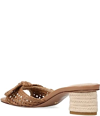 Pelle Moda Eaden Woven Raffia Bow Triangle Heel Slide Sandals