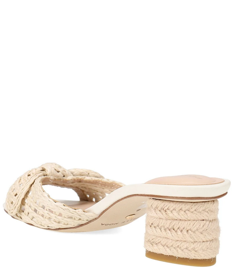 Pelle Moda Eaden Woven Raffia Bow Triangle Heel Slide Sandals