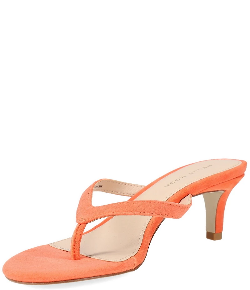 Pelle Moda Effi 4 Suede Thong Kitten Heel Sandals