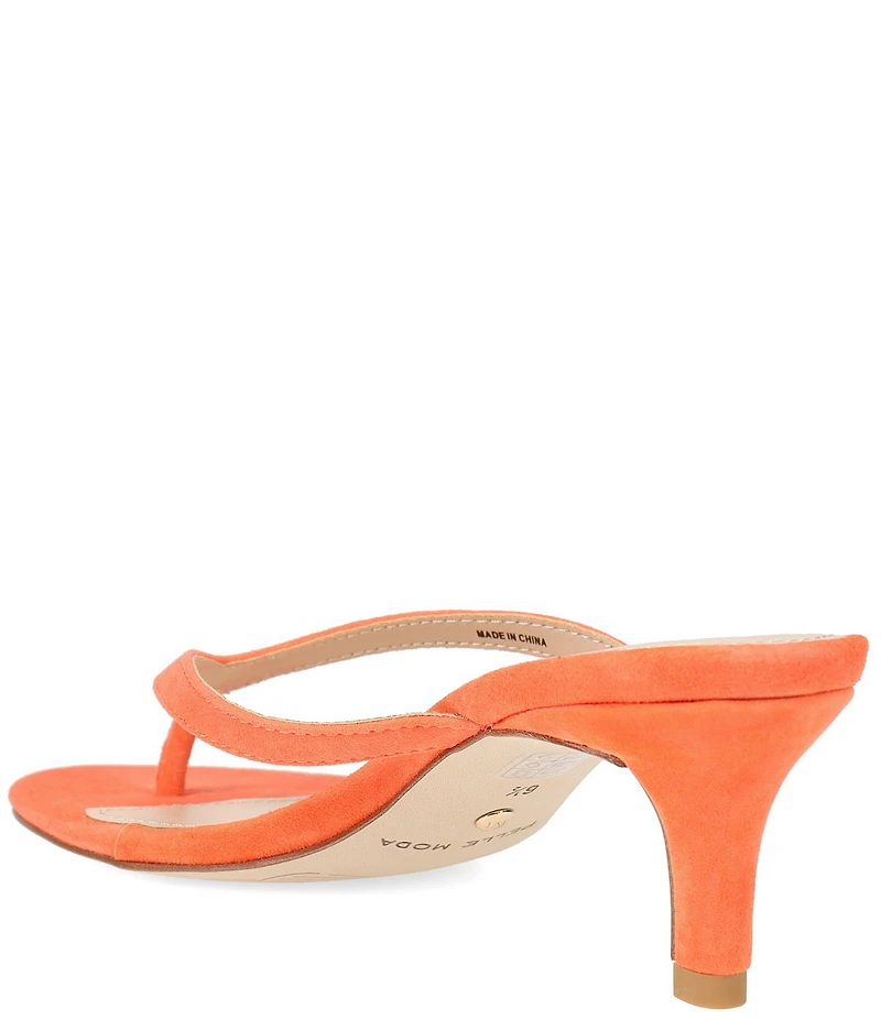 Pelle Moda Effi 4 Suede Thong Kitten Heel Sandals