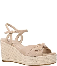 Pelle Moda Elbie Suede Bow Platform Espadrille Wedge Sandals